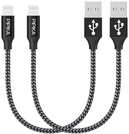 PIPIKA iPhone Charger Cable 0.5M 2Pack [Apple MFi Certified] Fast Charging Cord for iPhone 14/13/12/11/X/8/8 Plus/IPad