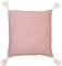 Jean & Len Kissenhülle mit Quasten aus 100% Bio-Baumwolle, mit Knöpfen aus Kokosnuss, Oeko-TEX & GOTS Zertifiziert, in der Farbe rosa, produziert in der Türkei, Kissenbezug 45x45 cm