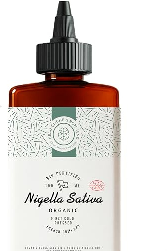 Huile de Nigelle BIO Pressée à froid, Pure, Cumin noir - 100% Naturelle, cultivée en Égypte et embouteillée en France - 100ml