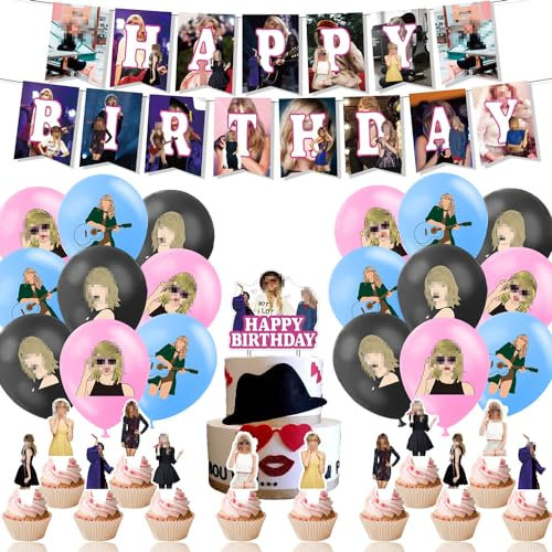 Singer Birthday Party Decorations Supplies, Balloons, Banner, Cake Toppers Cake Decoration Cupcake Toppers