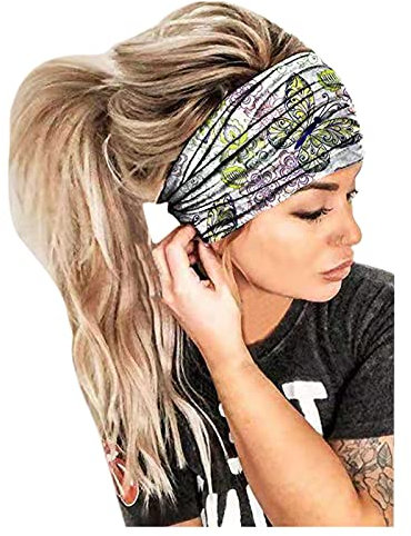 Haare Kopfdruck Wrap Women 's Band Bandana elastischen Haarreif Stirnband Ohrenschutz Herren (Green, One Size)