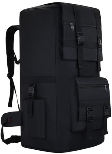 ILOOXI Extra Großer Wanderrucksack, Herren Damen 120L Trekkingrucksack, Wasserdicht Leicht Reiserucksack Für Camping, Wandern, Fahrrad(Black)