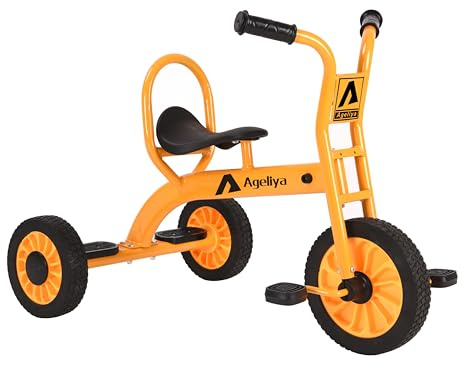Ageliya Preschool Tricycles for 3-5 Year Olds, Metal Steel, Rubber Wheels