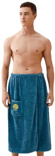 YJZQ Saunakilt Herren mit Tasche Saunakilt Rom verstellbar Saunahandtuch Saunasarong Saunatuch mit Knöpfen 80 x 150 cm