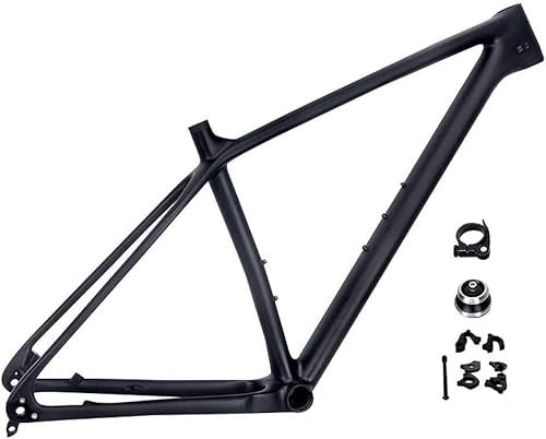 GPECTIFO Marco de bicicleta 27.5er 29er Hardtail MTB Freno de disco eje pasante 142mm QR 135mm Intercambiable Marco de enrutamiento interno 15/17/19'' (Tamaño: 29 x 19 pulgadas)