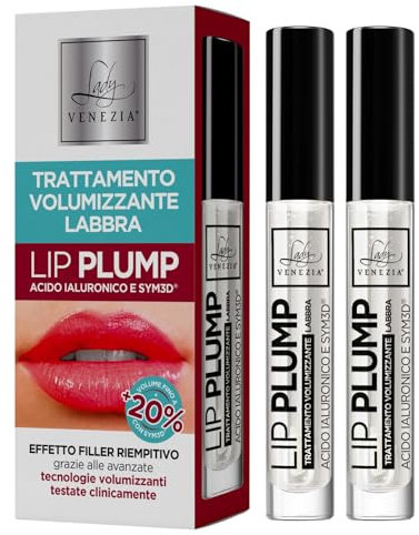 Gloss Repulpant Levres I Gloss Transparent avec Acide Hyaluronique I Lip Gloss Glosse Lip Plumper I Volumise et Hydrate Lady Venezia I Made in Italy