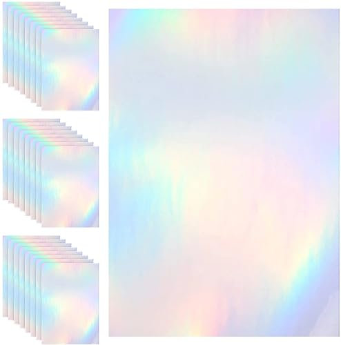 Senken 10 Blätter Klebefolie Transparentes Holografisches Overlay,Laminierung Vinyl A4 Größe,Selbstklebende Holografische Folie Laminat Film wasserdicht Vinyl Aufkleber, Papier für Dekoration…