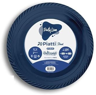 Chianese Piatti in plastica 22cm Blu 20 Pezzi | Monouso e Riciclabili | Ideali per Feste, Compleanni, Matrimoni, Natale, Capodanno, Eventi e Catering
