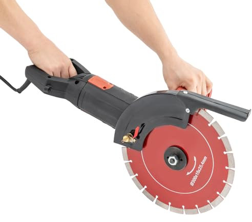 biniliubi Schlitzmaschine, 12 Zoll, Doppelklinge, Nutfräse, Beton, elektrisch, Wandblatt, Säge, Pumpe, Wasser, maximale Breite, Einstellung, professioneller Schlitz gegen Überlastung, Jäger,
