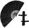LUOFENG lightweight Fan,Glitter Hand Fan with Storage Bag Strap for Women Men Large Folding Festival Club Party Dance Fan