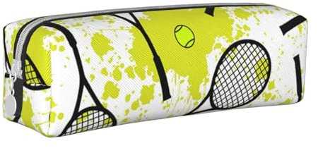 FUkker Bleistifttasche, Federmäppchen aus Leder, Federmäppchen, Schreibwaren-Organizer, Bleistifttasche, Tennisschläger