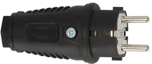 Brennenstuhl Enchufe de goma con contacto de puesta a tierra 230V/16A (IP54, apto para uso en exteriores, buena para conectar un cable alargador o para reparar un cable dañado)