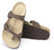 FITORY Women's Slide Sandals with Soft Cork Footbed, Comfort Arch Support Flat Sandals for Summer Brownish Yellow Size 8