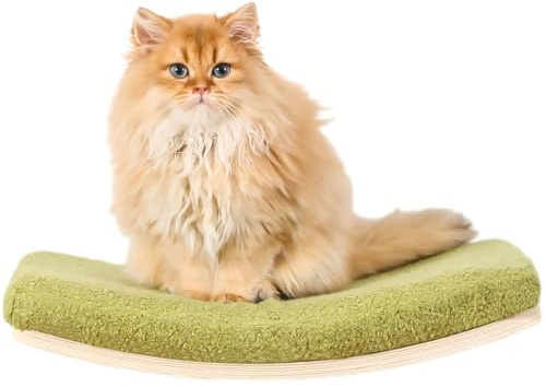 COOLEX Gebogene Katzenregale und Sitzstangen, schwimmendes Katzenwandbett mit bequemem Kissen