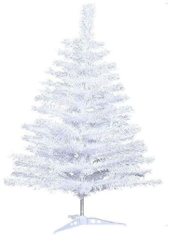 Albero di Natale Bianco Artificiale Piccolo e Folto h 90 PVC rami fissi apertura ad ombrello facile da aprire e chiudere