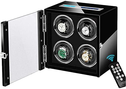 Remontoir de Montre Automatique 4 télécommandes Écran Tactile LCD Éclairage intégré Moteur Silencieux Coussins de Montre réglables Accessoires