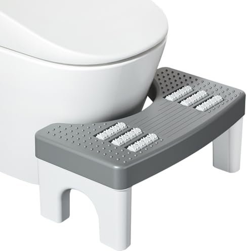 HEKOBAG Taburete para WC Plegable con Almohadillas Antideslizantes - Escabel Fisiológico Baño Favorece Postura Natural (38.5x20x18cm) para Inodoro - Estreñimiento
