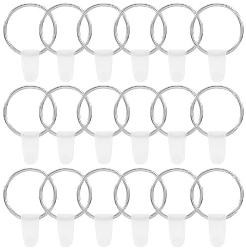 SOFPLATE 100 Set Schlüsselanhänger Clips Aus Kunststoff Geteilter Schlüsselanhänger Clip Mit Transparenten Kunststoffverschlüssen Silberne Runde Schlüsselanhänger Verbindungssets Aus Metall Für Autosc