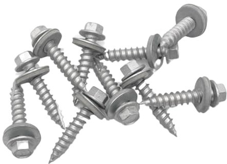 The Flashings Factory Timber Wood Screws (32mm) - Timber Screws with 16mm Rubber Washers Included | Durable & Perfect for Wood Fixings (50)