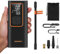 Luftkompressor Mini 10.3Bar Akku Luftpumpe,6000mAh Tragbare Elektrische Kompressor,Tragbare Fahrradpumpe mit alle ventile für Auto,Motorrad,Fahrrad,Mit Powerbank,LED-Licht (Orange, I7)