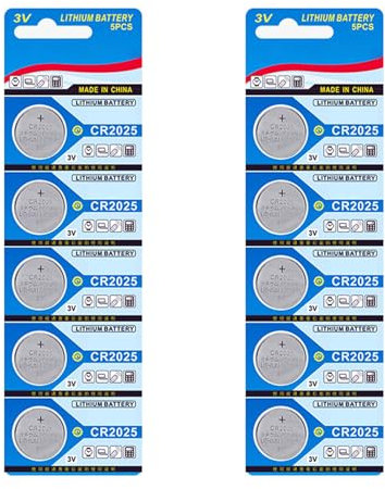 Lot de 10/5 piles CR2025 au lithium haute densité CR2025 3 V de longue durée dans de petits modèles