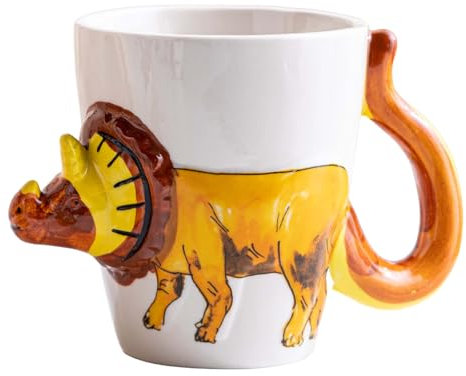Taza de cerámica artística 3D con diseño de animales en 3D, taza de café delicada para entusiastas del arte