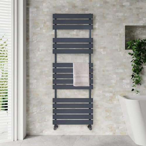 Nes Home Anthracite 1600 x 600mm Flat Panel Heated Towel Rail Radiator