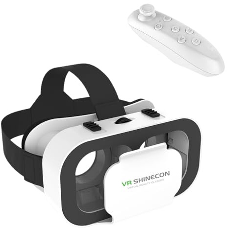 Gafas de realidad virtual compatibles con iPhone y Android, ajustables, 3D, para teléfono de 4.7 a 6.5 pulgadas, con controlador para películas y juegos móviles