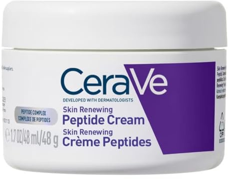 CeraVe Skin Renewing Peptide Cream, Peptide Complex, With Hyaluronic Acid, 3 Essential Ceramides, MVE Technology, Non-Greasy Intensive Moisturiser, For All Skin Types Including Sensitive, 48g