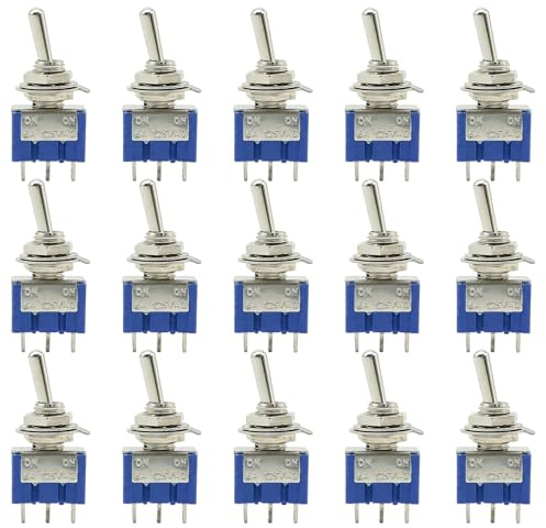 15 interruttori a levetta, mini interruttore, 12 V, blu 125 V, 6a On-Off, 3 pin, 2 posizioni, per veicoli marini, interruttore a levetta
