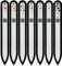 Mont Bleu Set of 6 + 1 free Crystal Nail Files hand decorated with crystals from Swarovski® | Universal Size, Hand Made, Czech Tempered Glass, Lifetime Guaranty