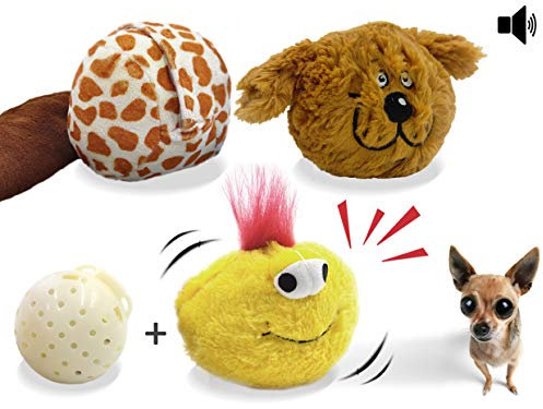 Dog Toy Interactive Electric Pet Toy, Plush Squeaky Dog Toys, Battery Operated Auto Bouncing Ball, Entertainment Toys for Prevent Boredom (KIT)