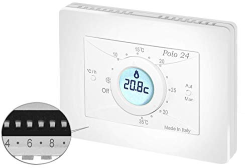 Cronotermostato Giornaliero Polo 24 Geca - A Parete Alimentazione A Batteria/A Batteria - Programmazione Giornaliera/Campo di regolazione: 5-35°C
