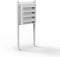 Wiltec 4er Briefkastenanlage weiß 270 x 513 x 1500 mm, Standbriefkasten mit 3 Fächern, Schlüssel und Namensschild, Briefkasten Postkasten mit Ständer