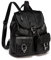 VASCHY Mini Rucksack Damen, Mode Kunstleder Schnalle Klappe Rucksack mit Kordelzug Elegant Casual Daypack für Frauen Hochschule Mädchen mit Zwei Fronttaschen Klein Schwarz