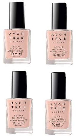 Pack of 4 Avon True Colour Nailwear Pro+ Nail Enamel - Pastel Pink x 10ml