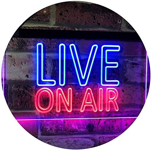 ADVPRO On Air Live Recording Studio Video Room Dual Color LED Barlicht Neonlicht Lichtwerbung Neon Sign Blau & Rot 400 x 300mm st6s43-i3064-br