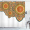 ABAKUHAUS Ethnisch Duschvorhang, Paisley Eastern Oriental, Stoffliches Gewebe Badezimmerdekorationsset mit Haken, 175 x 220 cm, Bernstein Braun
