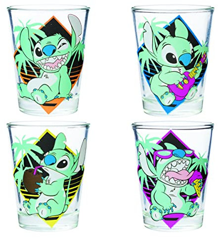 Silver Buffalo Disney Lilo and Stitch Poses Mini-Gläser, 42,5 g, 4 Stück