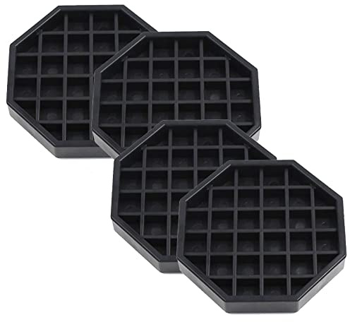 Octagon Coffee Drip Tray by Hard Black Plastic for Coffee Countertop | Drip Tray for Drink Dispenser (4 - 4 Pcs)