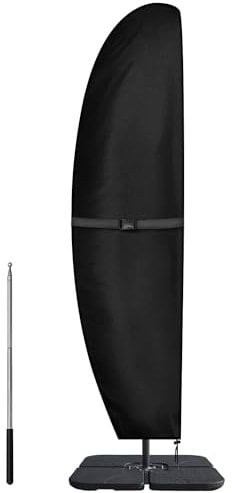 Dokon Parasol Covers Waterproof, Cantilever Parasol Cover Heavy Duty 420D Oxford Fabric Anti-UV Garden Umbrella Cover Fit 3 to 4m Diameter Cantilever parasol, Brolly Cover with Rod - 280x30/81/46cm