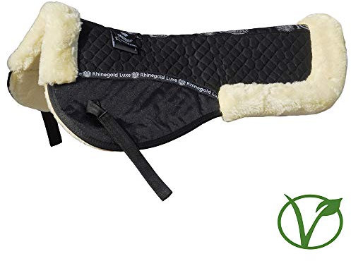 Rhinegold 448-f-bk/Nat Luxe Pelz-Halb-Pad, Schwarz/Natur, Volle Größe