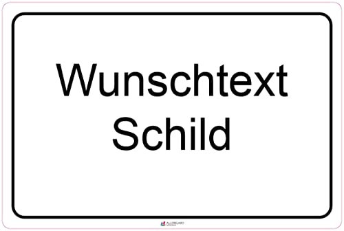 AllesKlaro® - Wunschtext Schild - selbst individuell gestalten - Logo und eigenes Design - stabile 4mm Alu Verbundplatte (45x30 cm)
