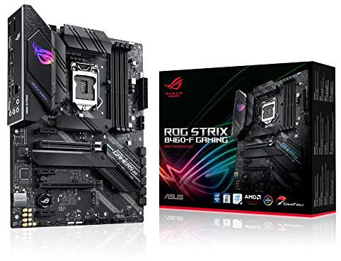 ASUS ROG STRIX B460-F GAMING, Scheda madre Gaming Intel B460 LGA 1200 ATX, AI Networking, Intel 1Gb Ethernet, dual M.2 con dissipatori, USB 3.2 Gen 2x2, SATA e AURA Sync RGB