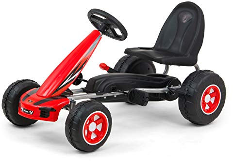 Milly Mally Viper Pedal Gokart Auto Tretauto Kinderfahrzeug mit Handbremse für Kinder ab 3 Jahren Rot