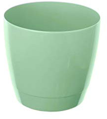 AMOS 14cm Round Indoor Plastic Flower Plant Pot - Sage