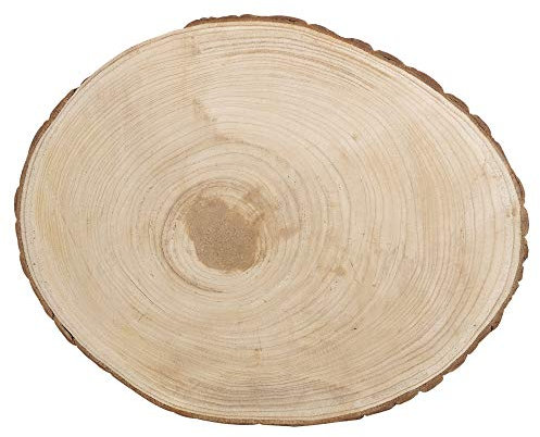 URBNLIVING Christmas Rustic Wooden Slice Plate Log Table Centerpiece Wedding Home Décor Decoration Festive 3 Sizes (34cm)