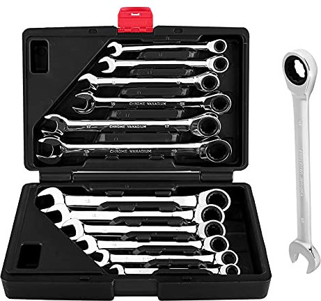 Juego de herramientas de llave de trinquete 8-19 mm llave de trinquete llave de garaje reparación de coche y herramienta de reparación de bricolaje juego de llaves