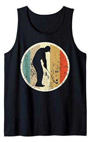 Vintage Retrò Golfista Giocare a golf Mazze Pallina da golf Canotta