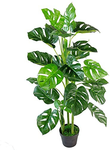 Leaf Pianta artificiale realistica di formaggio Monstera, 100 cm